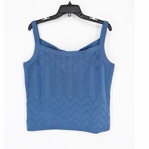 St John Knit Tank Top Size Large Cornflower Blue